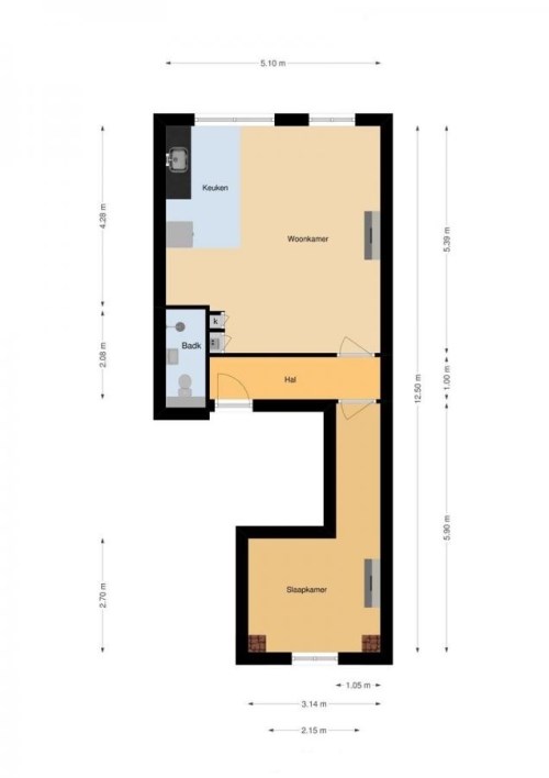 Appartement Kanaalstraat in Amsterdam