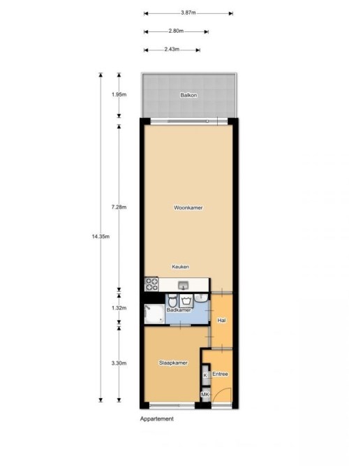 Appartement H. Cleyndertweg in Amsterdam