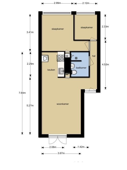 Appartement - Hoge Bothofstraat/Enschede (€835.00/52.00m2)