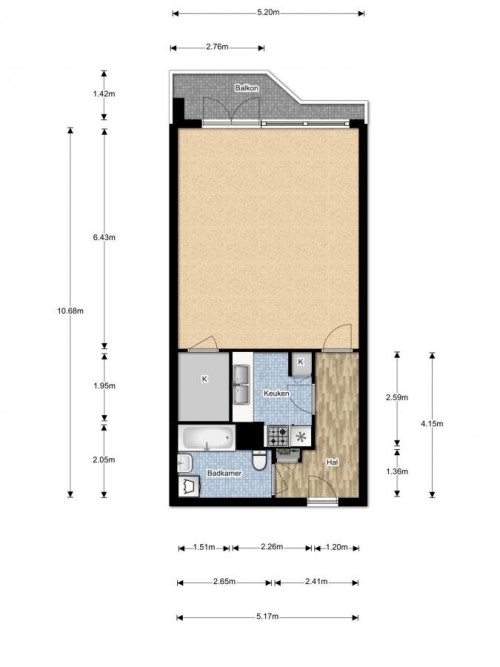 Kamer 1e De Riemerstraat in Den Haag