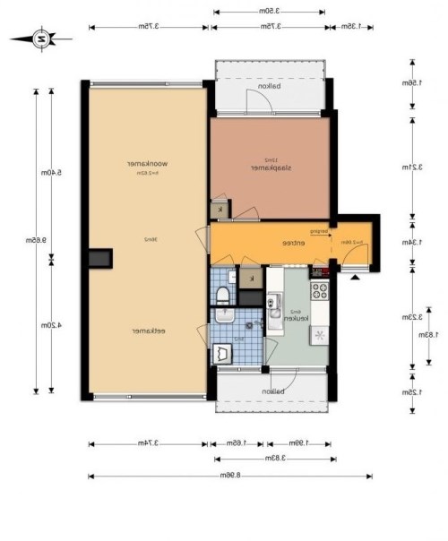 Appartement - Eisenhowerlaan/Utrecht (€895.00/68.00m2)