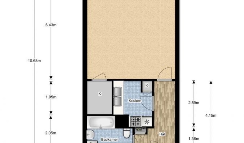 Kamer - Boslaan/Den Haag (€765.00/31.00m2)