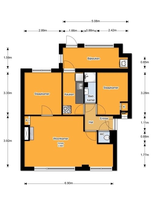 Appartement - Jacob van Campenlaan/Hilversum (€1100.00/62.00m2)
