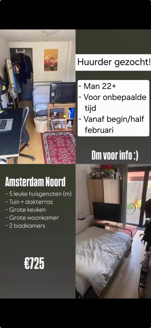 Kamer - IJsselmeerstraat 86a/Amsterdam (€740.00/12.00m2)