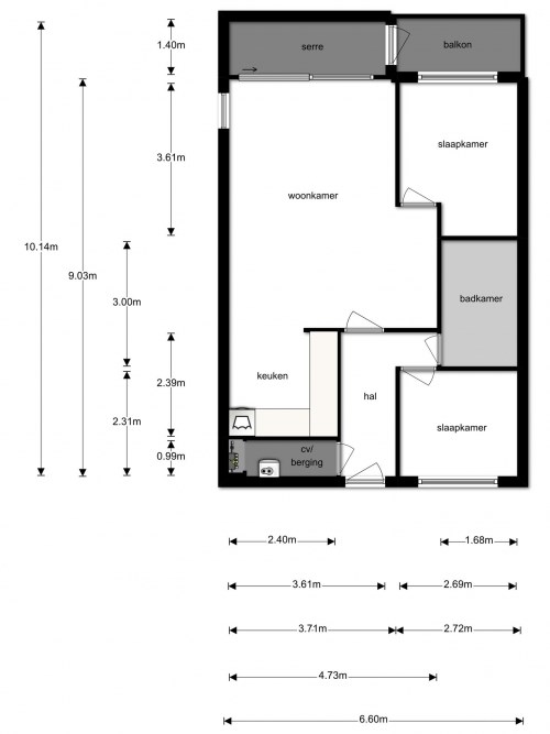 Appartement - Rietvinkstraat/Eindhoven (€1150.00/67.00m2)